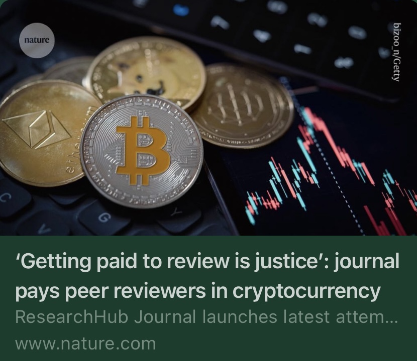 My interview to Nature journal regarding be paid to provide peer reviews